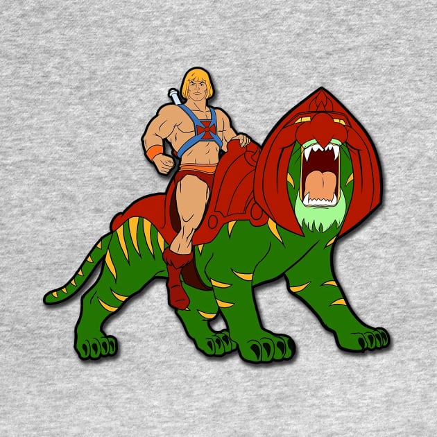 He-Man and Battle Cat by BigOrangeShirtShop